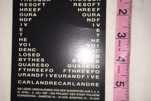 Carl Andre Piece 10 May 8 1997